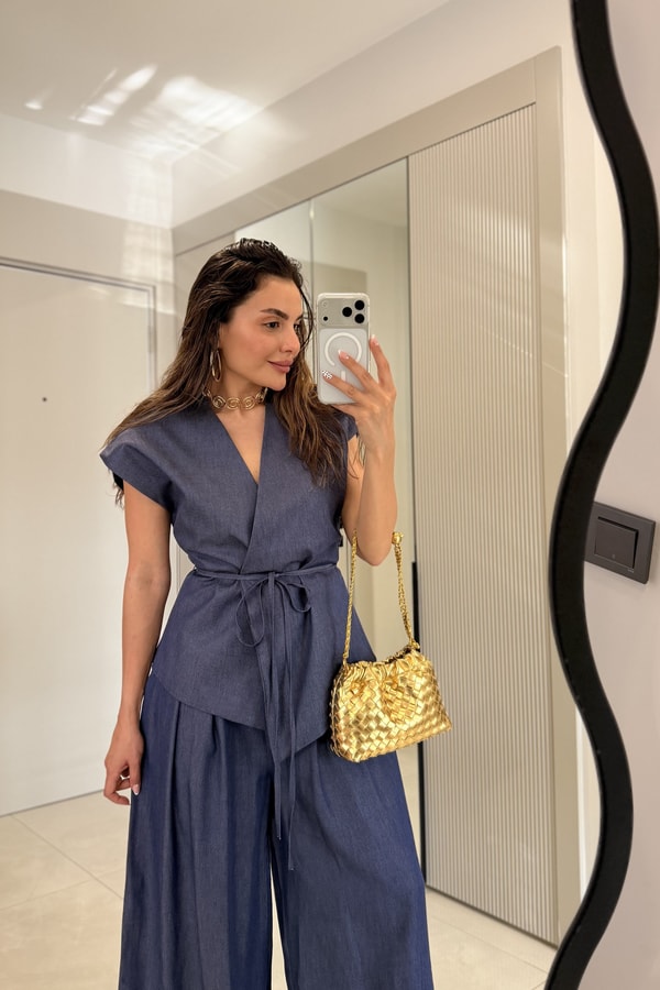 Stronger Lacivert Denim Tensel Takım