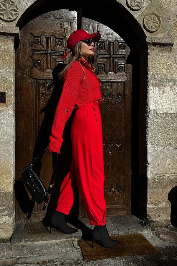 Tadior Kırmızı Slouchy Pantolon