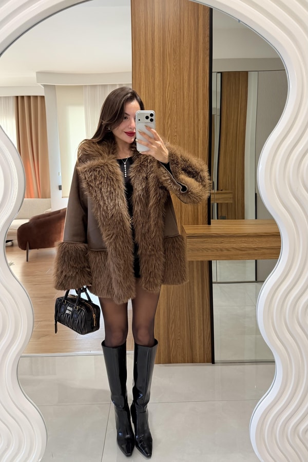 Tayra Kahve Premium Kürk
