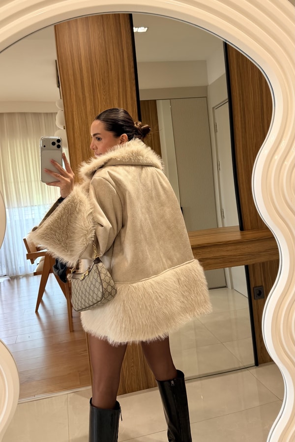 Tayra Krem Premium Kürk