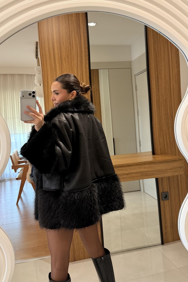 Tayra Siyah Premium Kürk