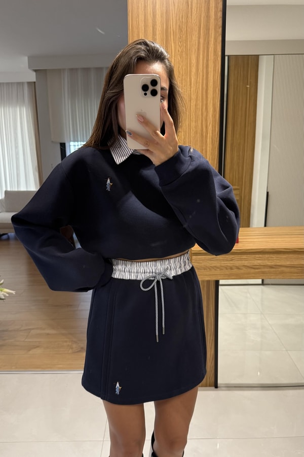 Tegan Gömlek Yaka Sweatshirt