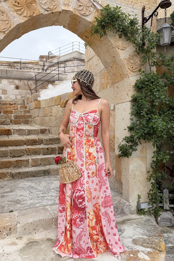 Tiamo İthal Romantik Askılı Elbise