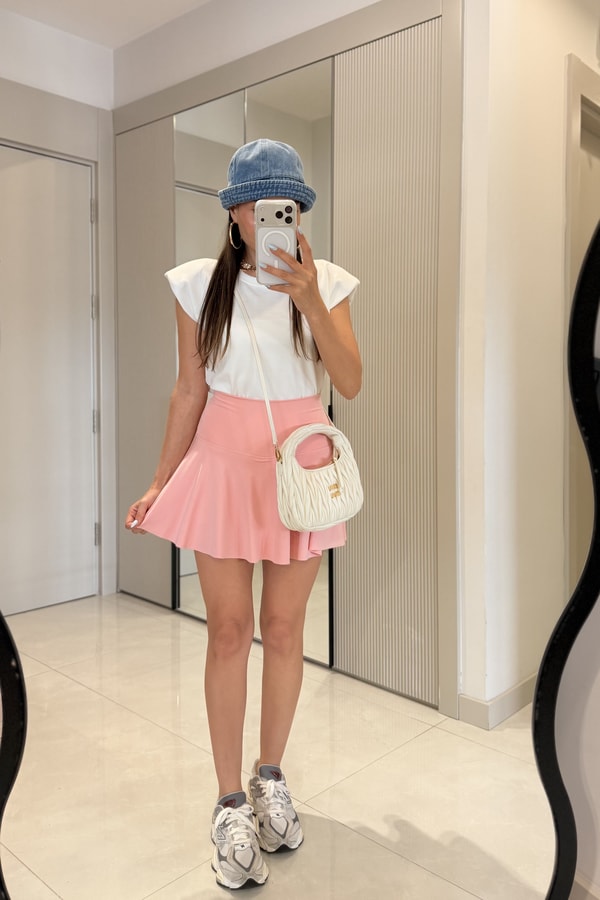 Tokyo Pembe Oys İçi Şortlu Tenis Eteği