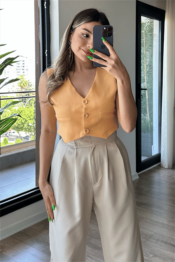 Valy kavun içi crop yelek