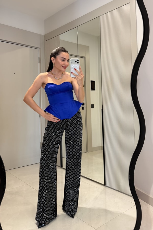 Vanessa Siyah Taşlı Jean