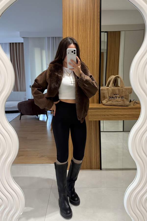 Velasy Siyah İçi Şardonlu Toparlayıcı Tayt 