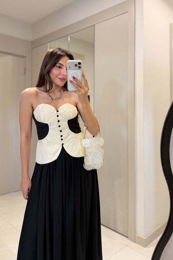 Venice Siyah Astarlı Maxi Etek
