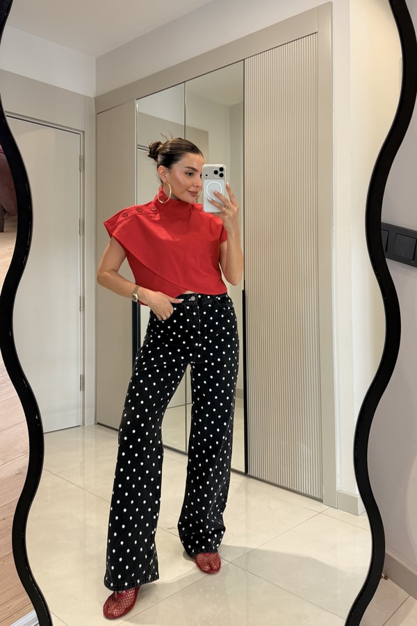 Verona Kırmızı Dik Yaka Poplin Gömlek