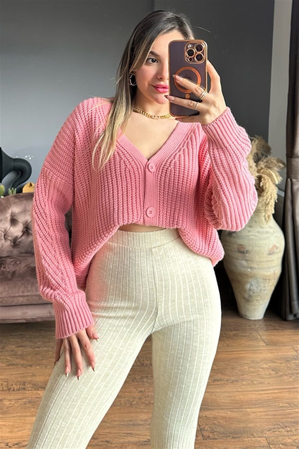 Violet pembe hırka