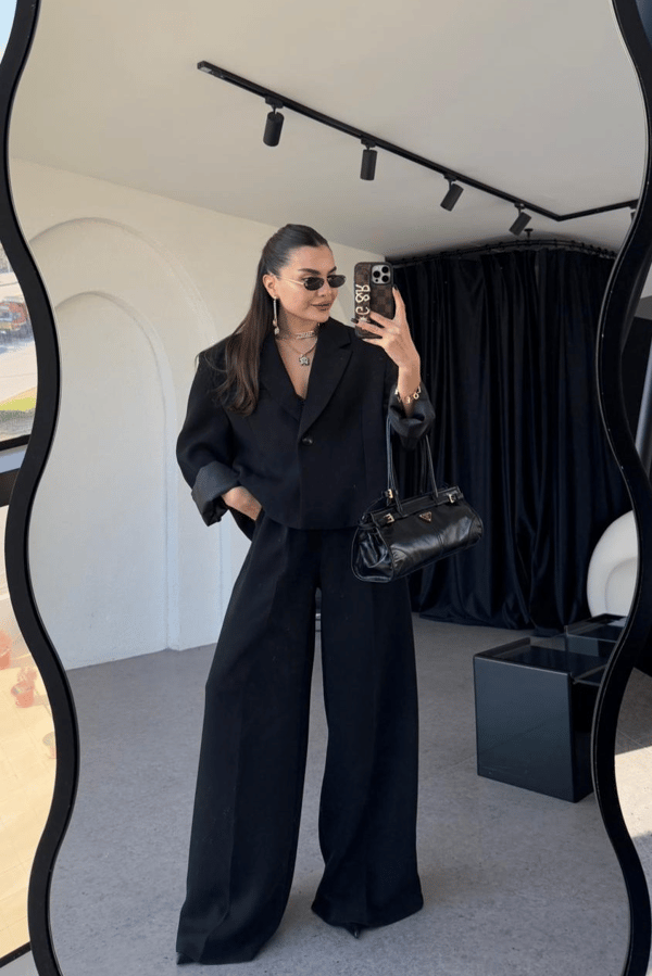 Vitabella Siyah Premium Blazer Takım