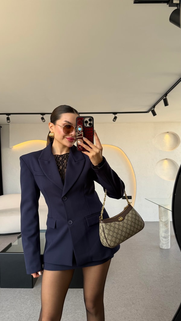 Viyanna Lacivert Etekli Premium Takım