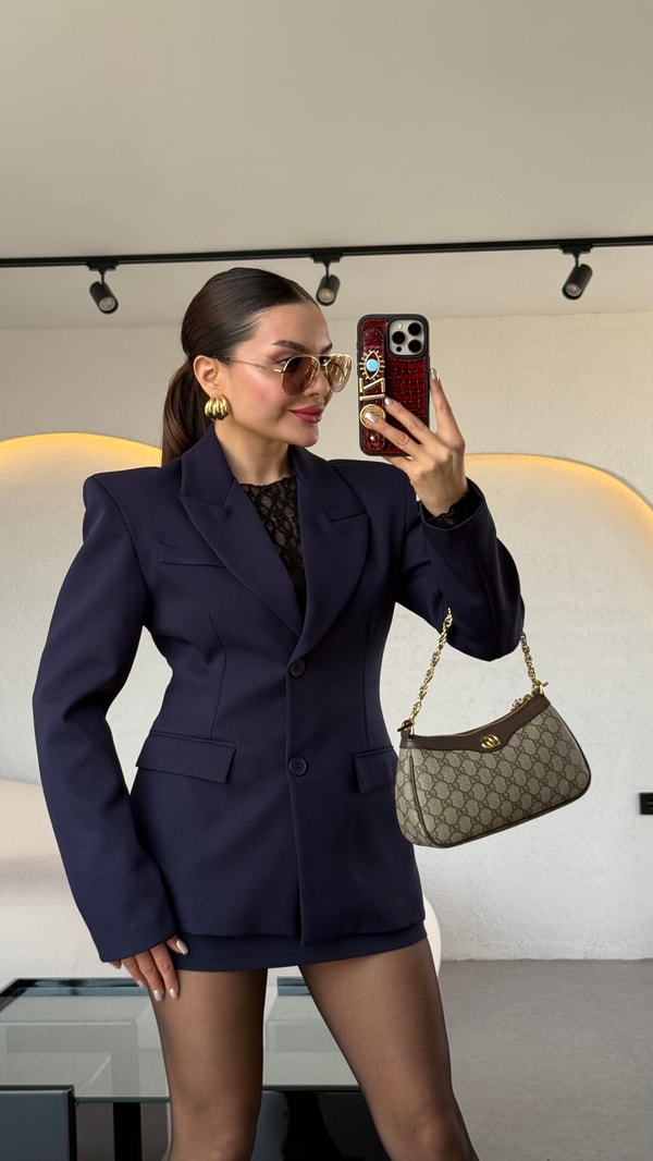 Viyanna Lacivert Etekli Premium Takım