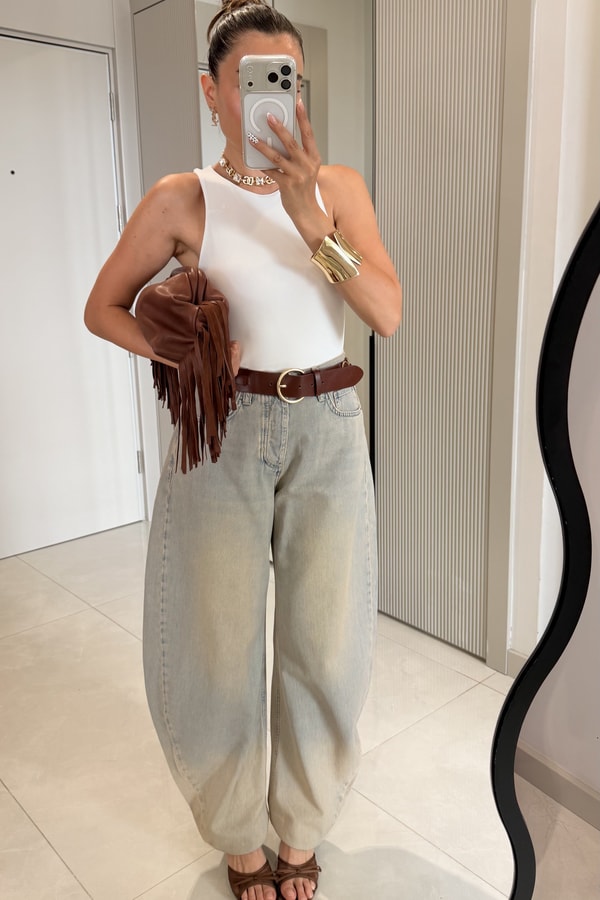 Waldes Yıkama Balon Kesim Jean Pantolon