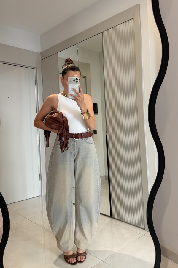 Waldes Yıkama Balon Kesim Jean Pantolon