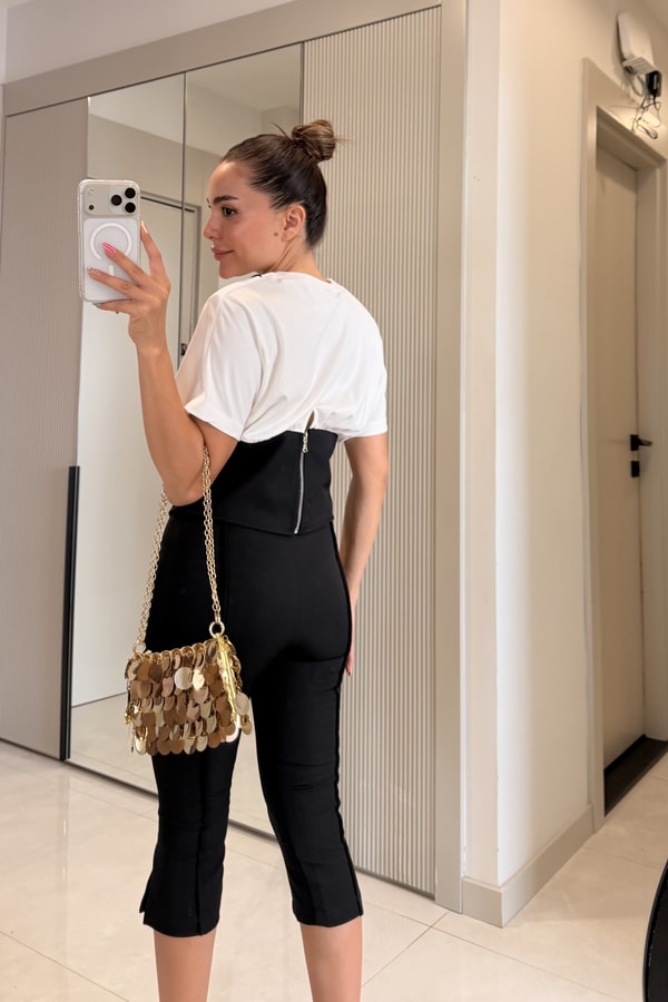 Walking Vatkalı Dantelli Korse Tshirt