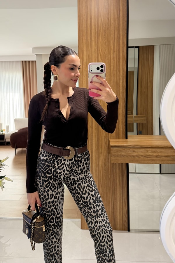 Wilfred Acı Kahve Düğmeli Fitilli Body 