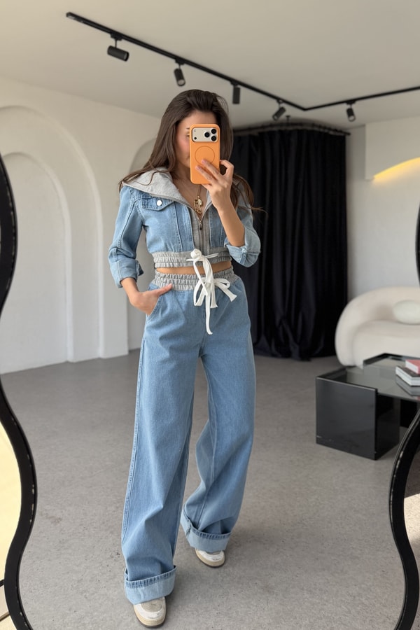 Wiser Midblue Denim Karışımlı Takım