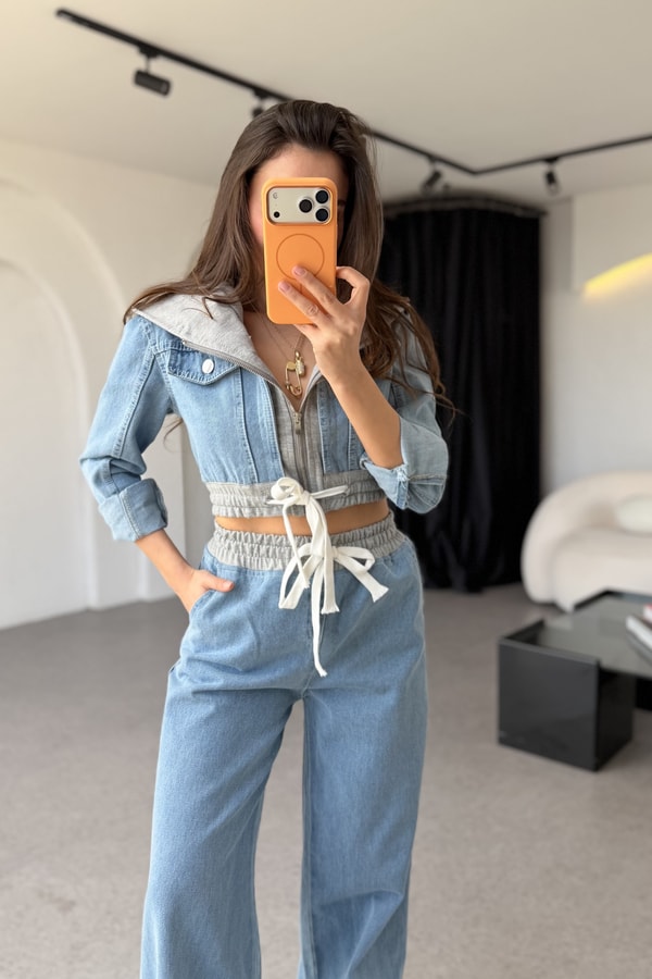 Wiser Midblue Denim Karışımlı Takım