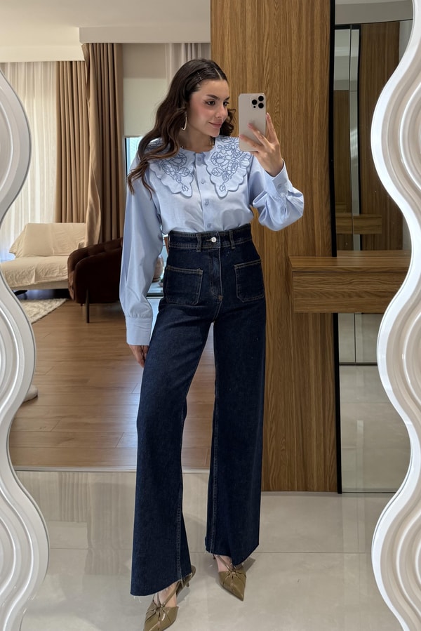 Zayra Darkblue Cep Detaylı Jean 