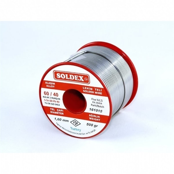 1,6 mm 500Gr Soldex Lehim Teli Sn60 Pb40