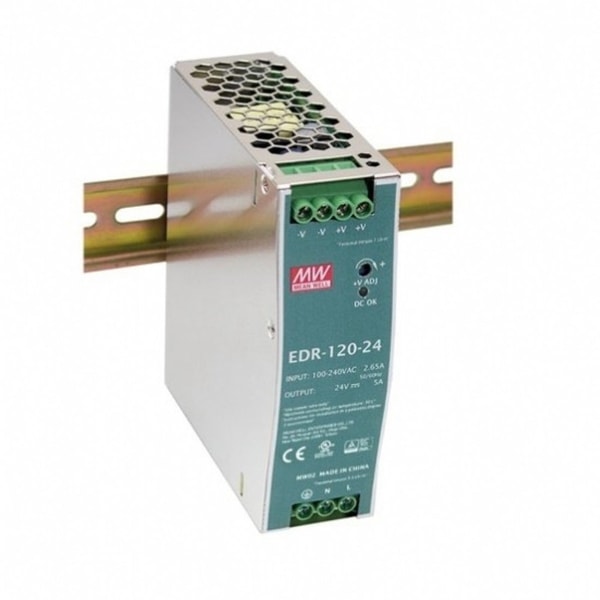 Meanwell EDR-120-24 Tek Faz Ray Montaj Güç Kaynağı
