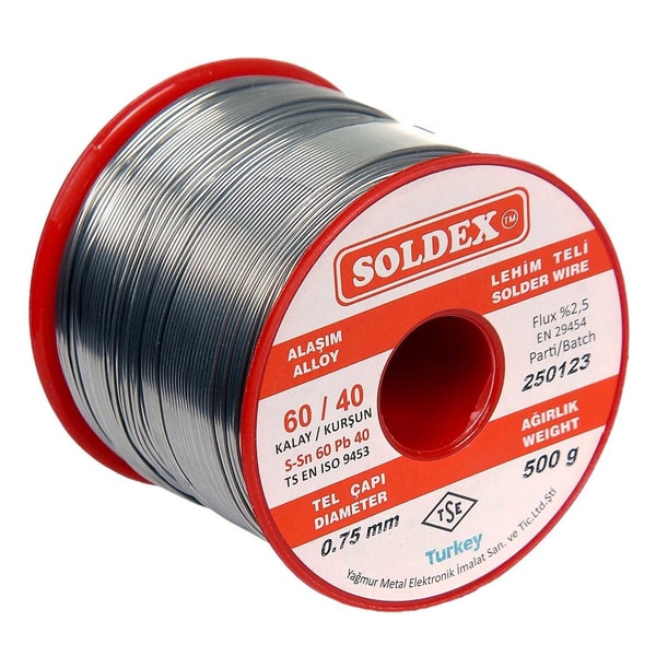Soldex 0,75mm 500Gr Soldex Lehim Teli Sn60 Pb40