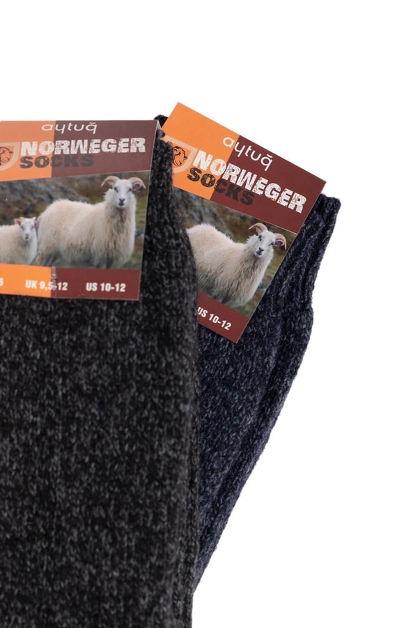 Aytuğ Erkek Norweger Merino Yünü Kışlık 3'lü Soket Bot Çorabı Çok Renki