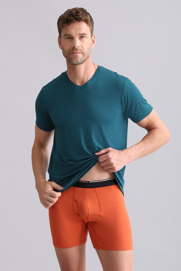 Erkek Bambu Zeus V Yaka Fanila Fit Green