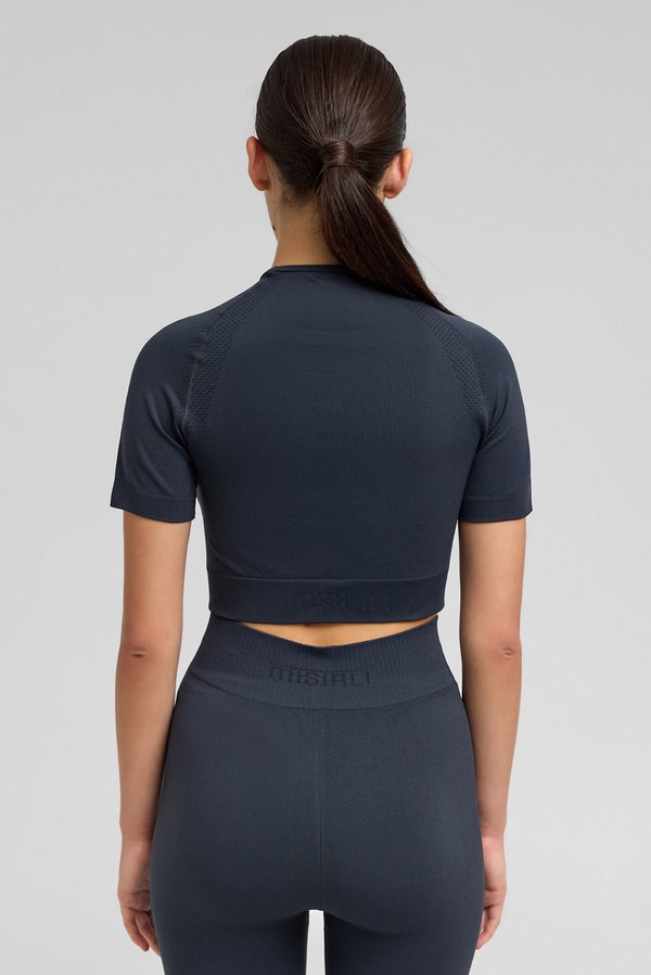 Kadın Activewear Annetta Seamless Kısa Reglan Kol ANTRASİT