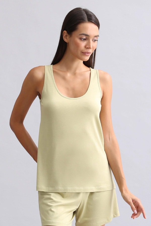 Kadın Bambu Regular Pijama Üst Adaçayı Yeşili