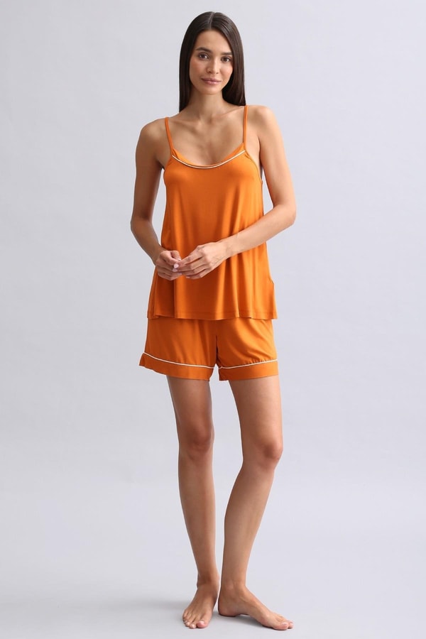 Kadın Modal İnce Askılı Pijama Üst Pas Kırmızısı