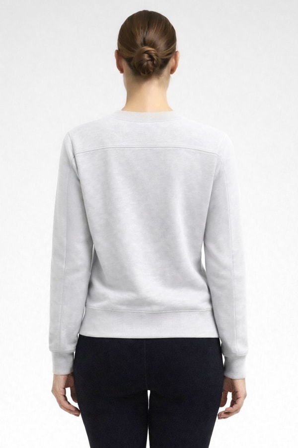 Kadın Orta Sweatshirt Gri Melanj