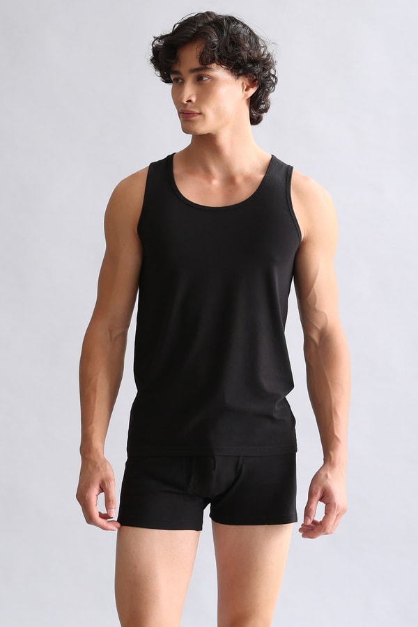 Mısırlı BAMBU HERCULES Slim Fit Basic Atlet Siyah