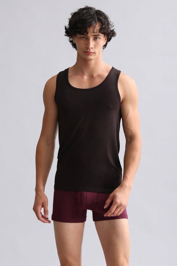 Mısırlı BAMBU HERCULES Slim Fit Basic Atlet Kahverengi