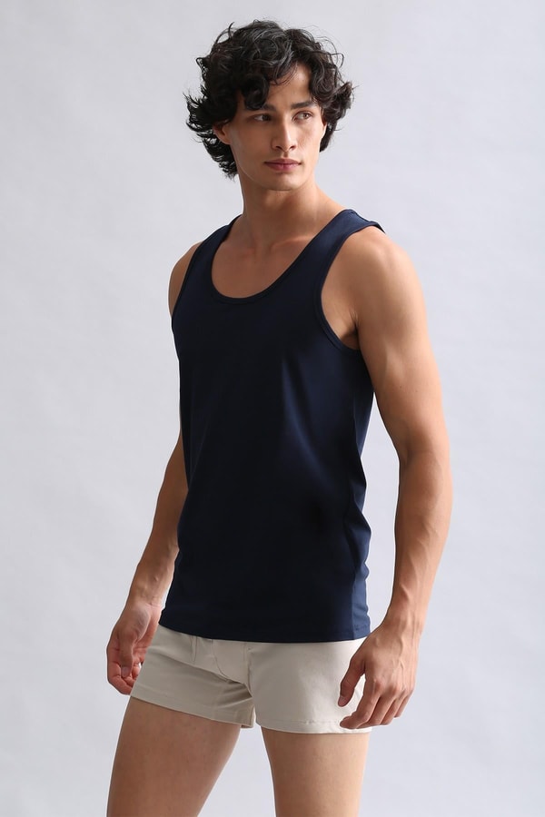 Mısırlı BAMBU HERCULES Slim Fit Basic Atlet Lacivert