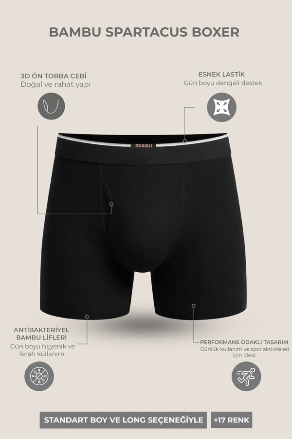 Mısırlı BAMBU SPARTACUS PERFORMANCE Long Boxer Fit Green