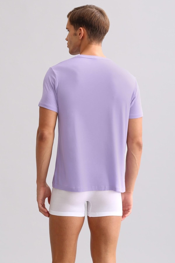 Mısırlı BAMBU ZEUS LUXURY Regular Fit Bisiklet Yaka Fanila / T-Shirt Mor