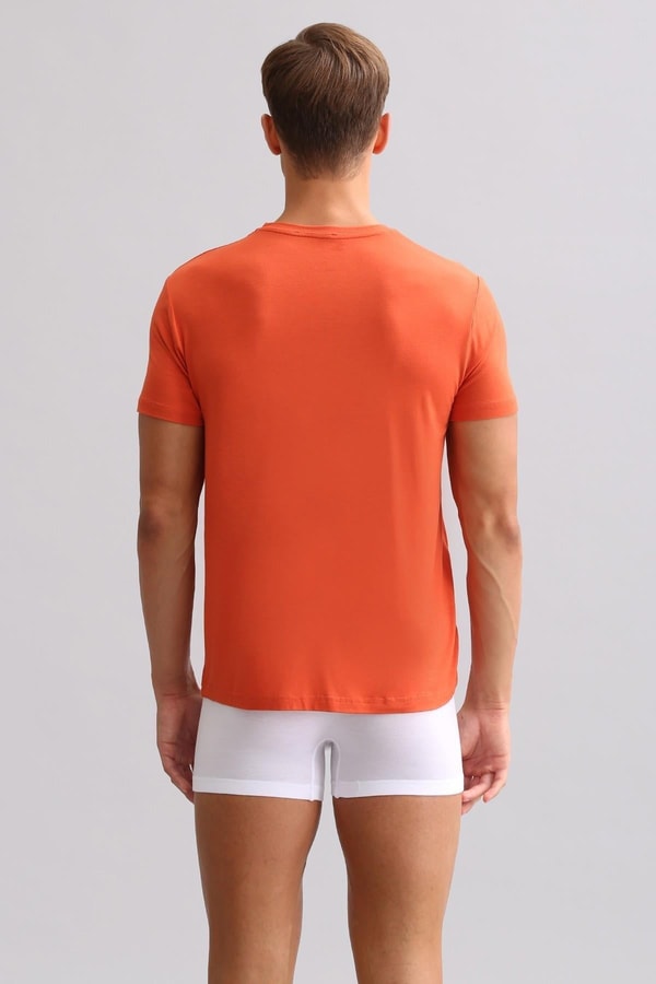 Mısırlı BAMBU ZEUS LUXURY Regular Fit Bisiklet Yaka Fanila / T-Shirt Pas Kırmızı