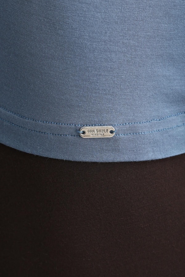 Mısırlı BAMBU ZEUS LUXURY Regular Fit V Yaka Fanila / T-Shirt Gece Mavisi