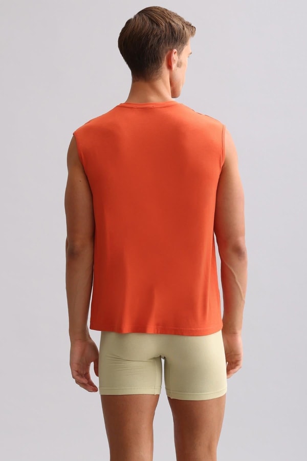 Mısırlı BAMBU ZEUS LUXURY Regular Fit V Yaka Sporcu Atlet / T-Shirt Pas Kırmızı