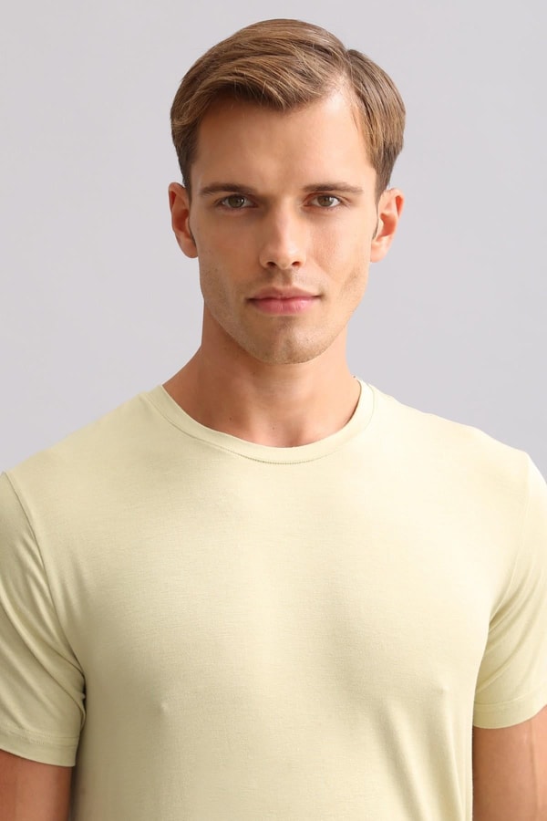 Mısırlı BAMBU ZEUS LUXURY Regular Fit Bisiklet Yaka Fanila / T-Shirt Haki Ada