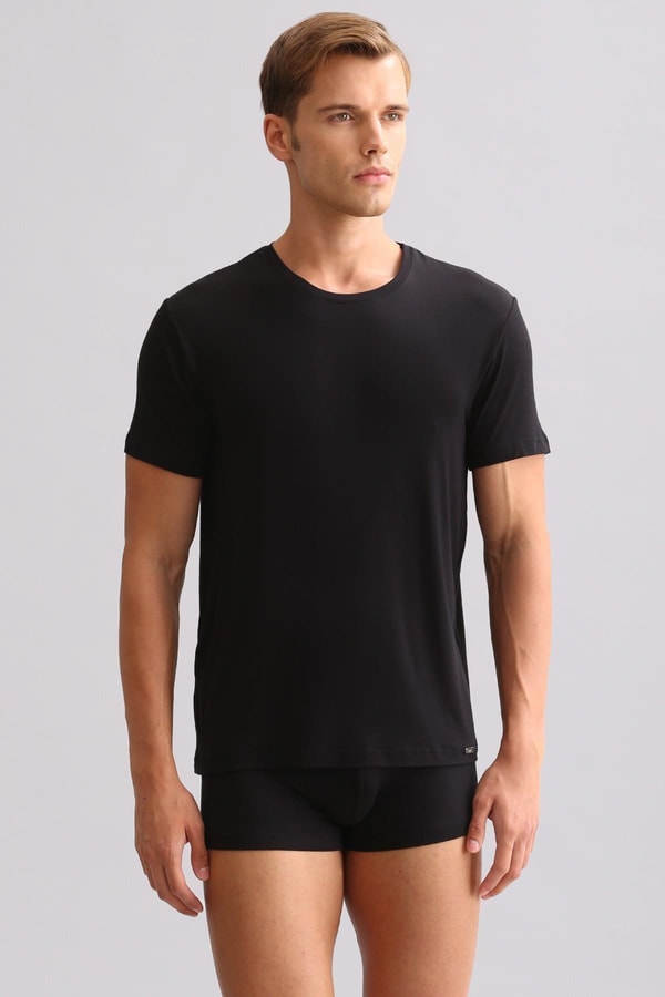 Mısırlı BAMBU ZEUS LUXURY Regular Fit Bisiklet Yaka Fanila / T-Shirt Siyah