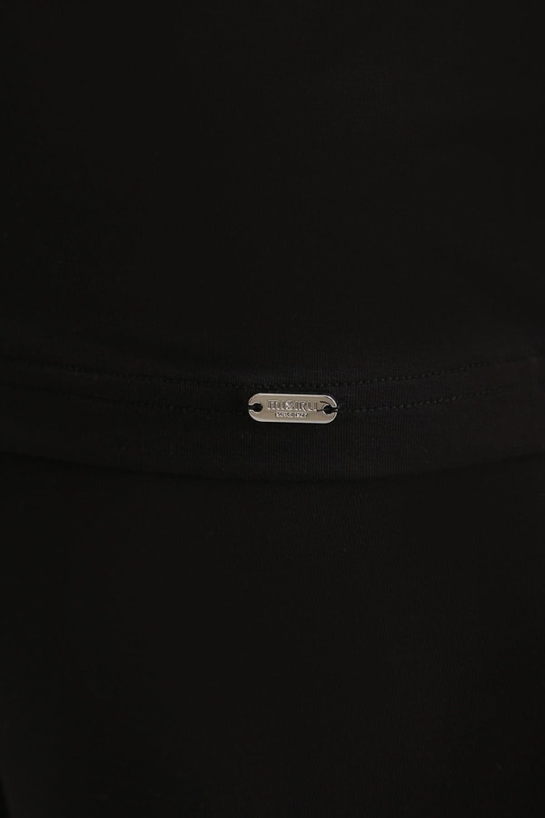 Mısırlı BAMBU ZEUS LUXURY Regular Fit V Yaka Fanila / T-Shirt Siyah