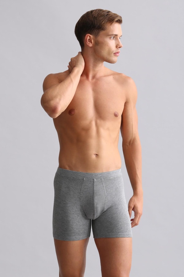 Mısırlı BAMBU ZEUS Regular Fit Long Boxer Gri Melanj