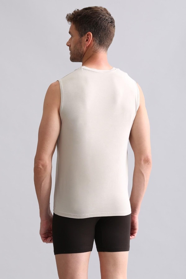 Mısırlı BAMBU ZEUS Regular Fit V Yaka Sporcu Atlet Toprak Bej
