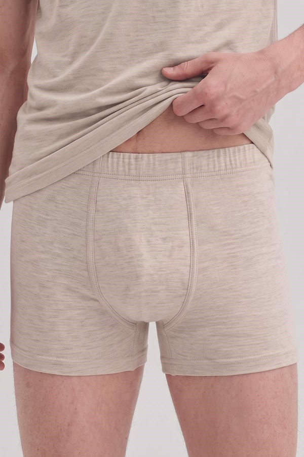Mısırlı Erkek Gümüş Kısa Boxer Gri Melanj