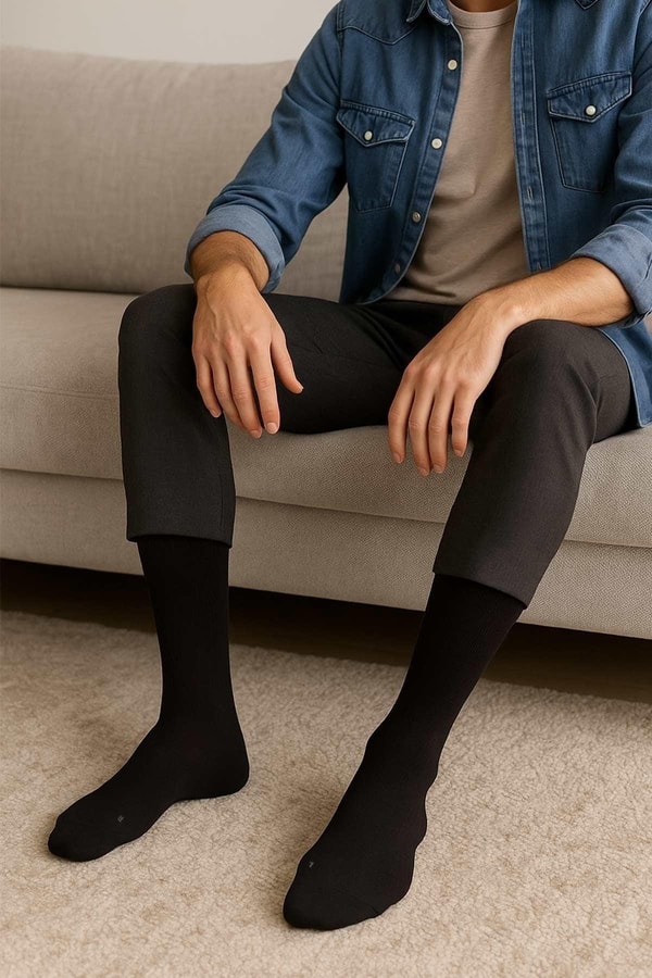 Mısırlı Erkek Merserize Ergonomik NAKIŞLI 6 Çift Süper İnce Soket Çorap Çok Renkli