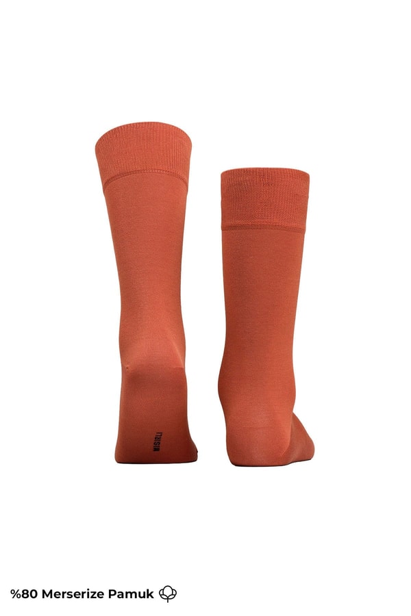 Mısırlı Erkek Merserize Ergonomik Soket Çorap Likralı Pas Kırmızısı