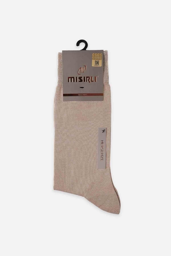 Mısırlı Erkek Merserize Tekli Yazlık Soket Çorap Sütlü Kahverengi